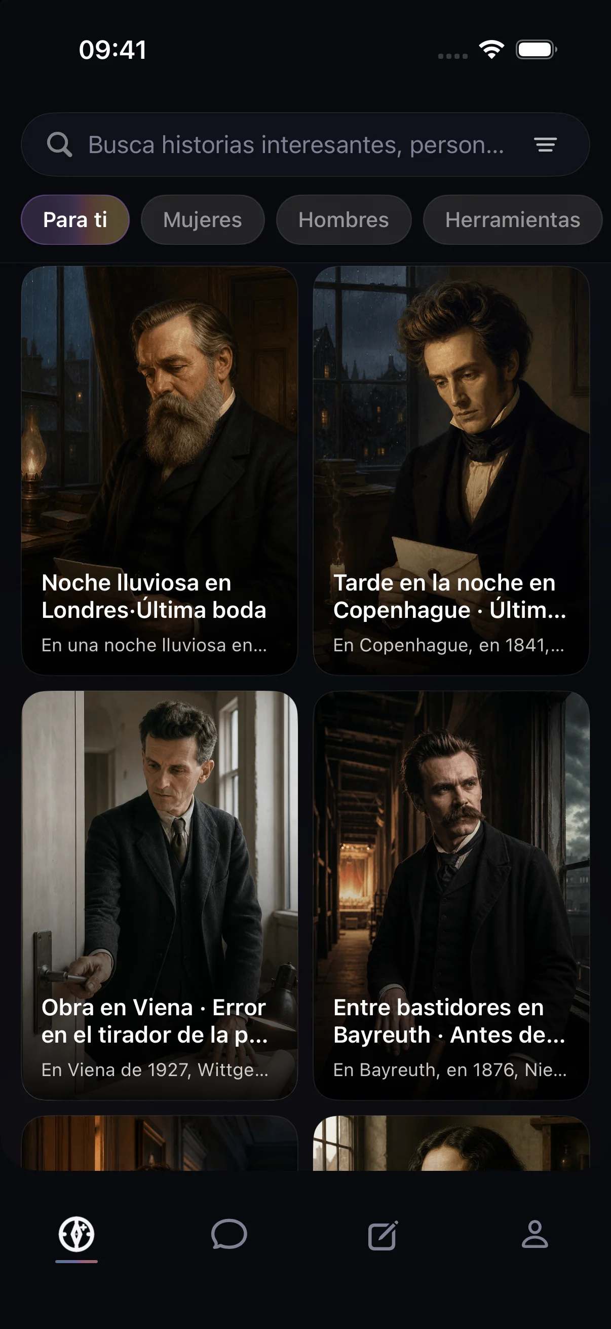 Explora las historias disponibles — SoulScene iOS